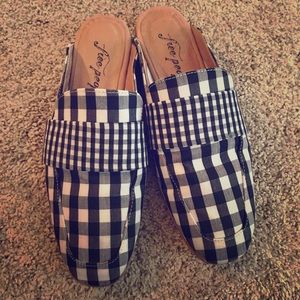 Free People Gingham Mules